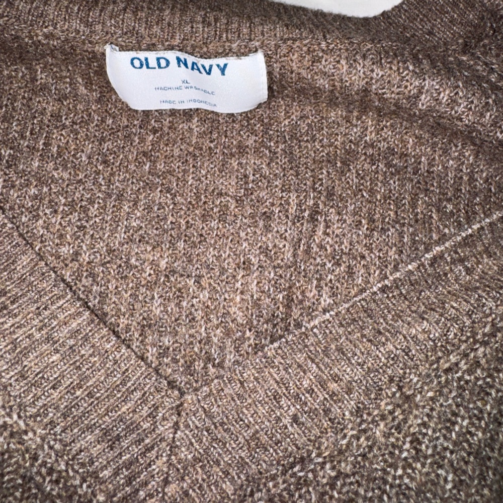 Old Navy Heathered Brown Knit Sweater